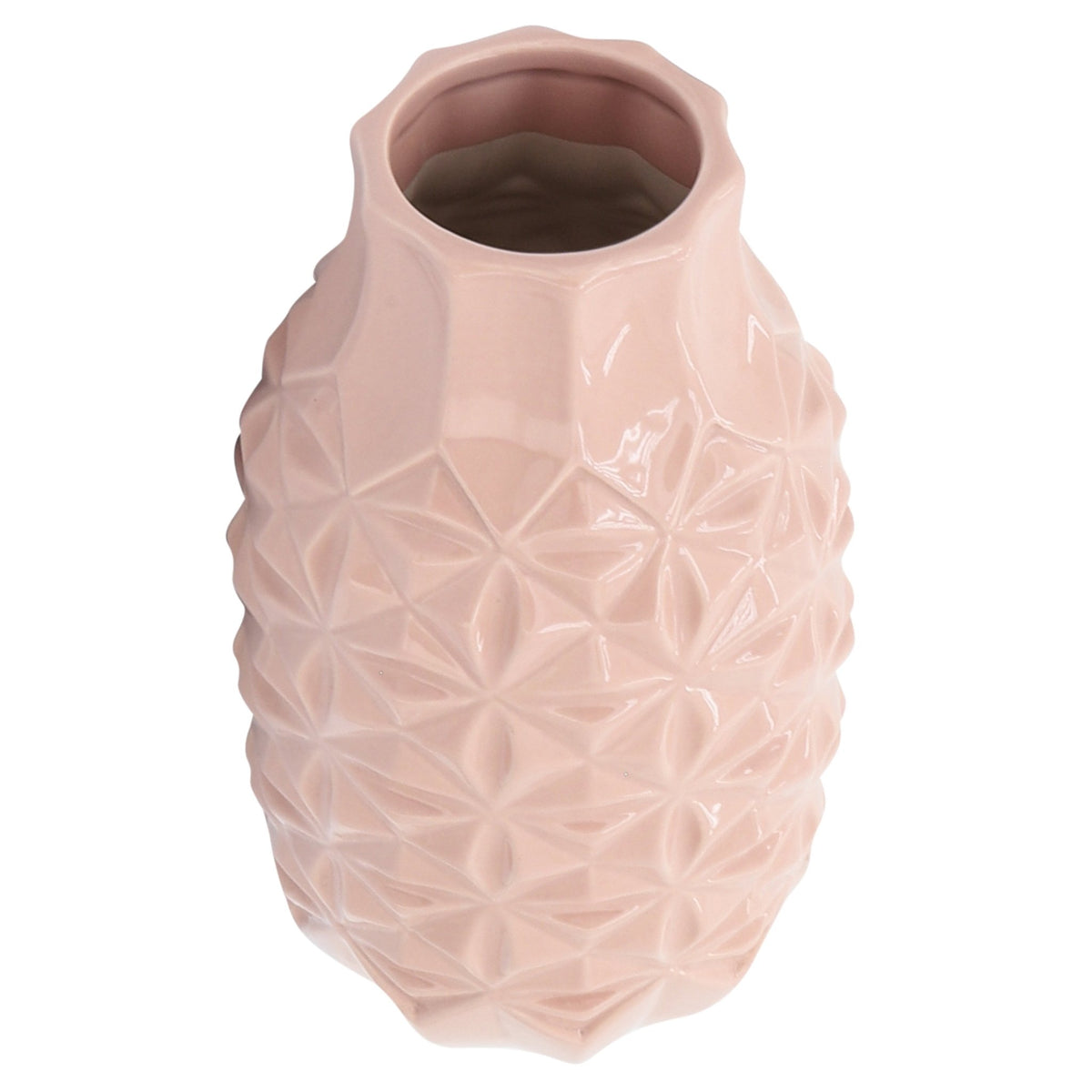 Cer, 12" Geo Vase, Blush Vases and Jars| Sagebrook Home