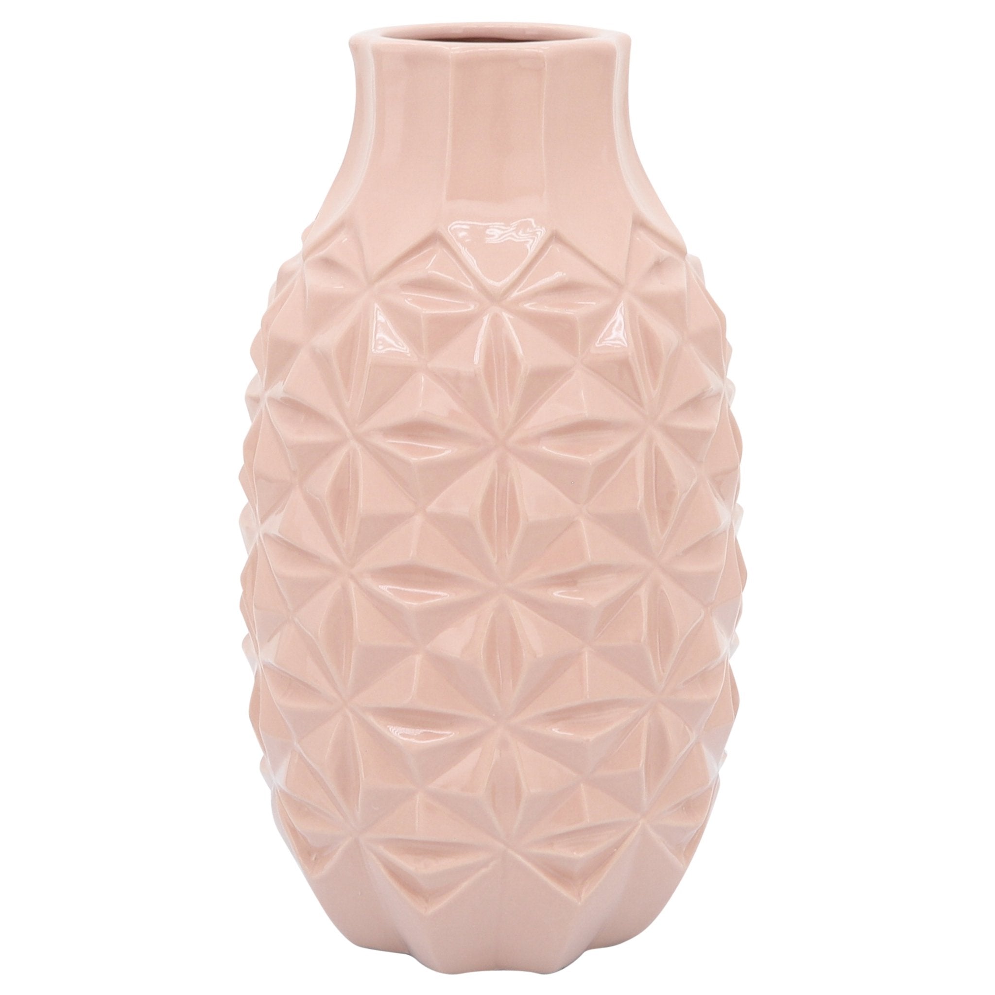 Cer, 12" Geo Vase, Blush Vases and Jars| Sagebrook Home