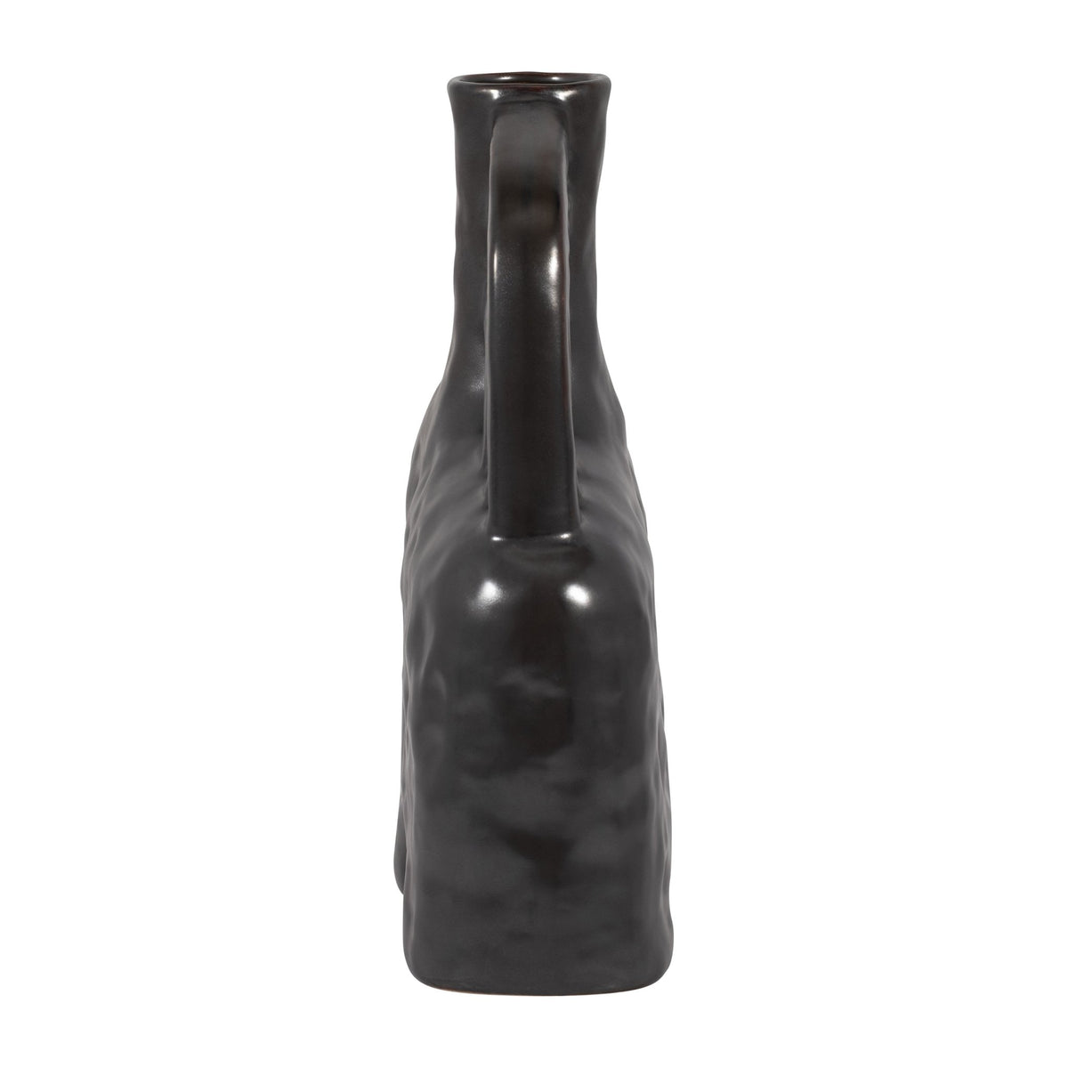 CER, 12" METALLIC TRIPLE HANDLE VASE, BLACK | Sagebrook Home
