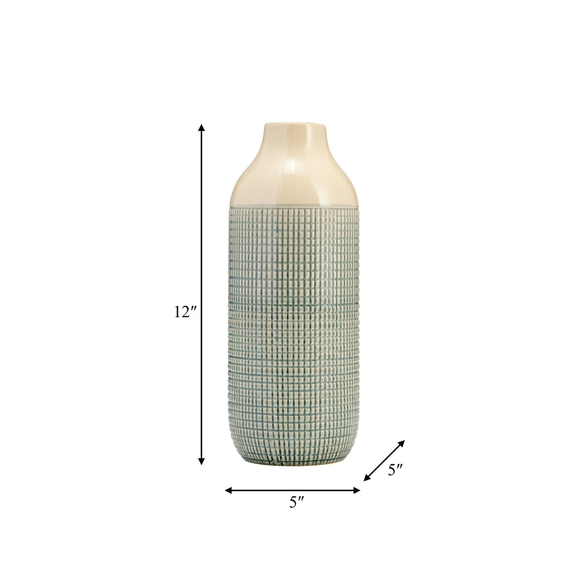 CER, 12"H 3-TONE VASE, LIGHT BLUE GREEN Vases and Jars| Sagebrook Home