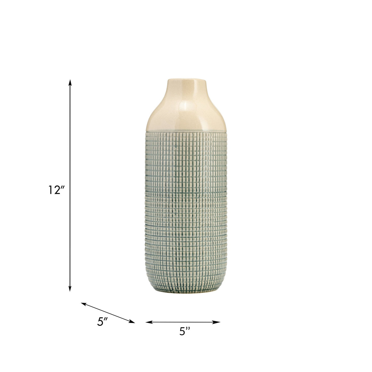 CER, 12"H 3-TONE VASE, LIGHT BLUE GREEN Vases and Jars| Sagebrook Home