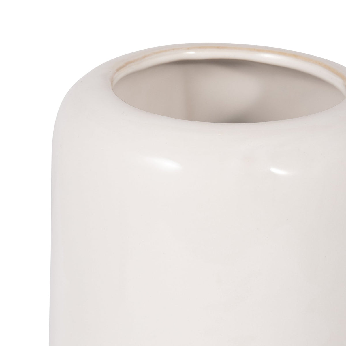 CER, 12"H GROOVED VASE, IVORY Vases and Jars| Sagebrook Home