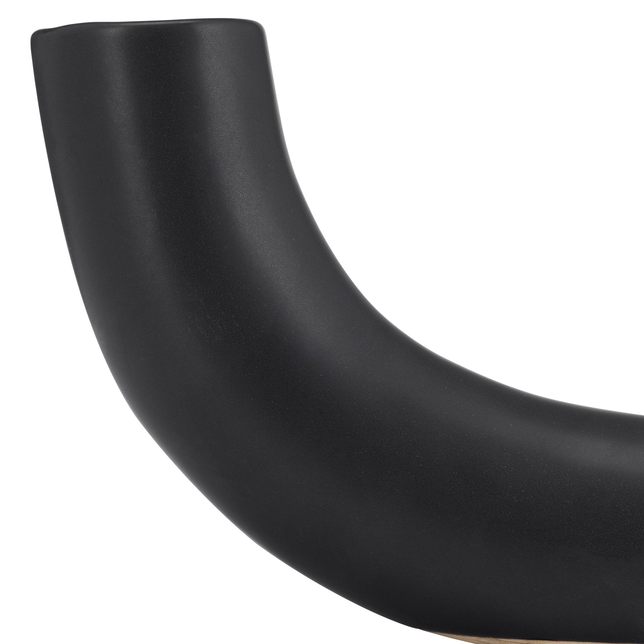 CER, 12"L HALF CIRCLE VASE, BLACK | Sagebrook Home