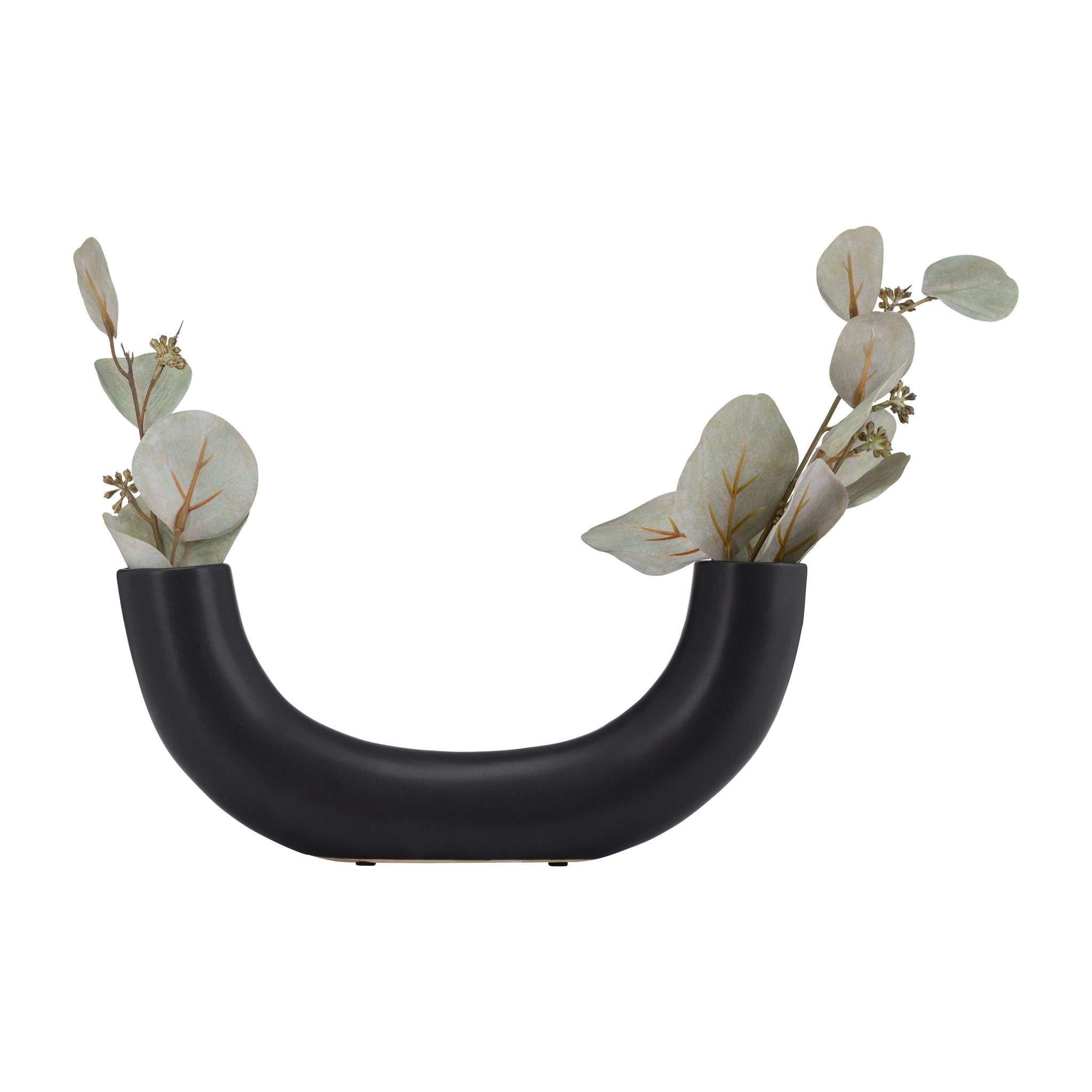 CER, 12"L HALF CIRCLE VASE, BLACK | Sagebrook Home