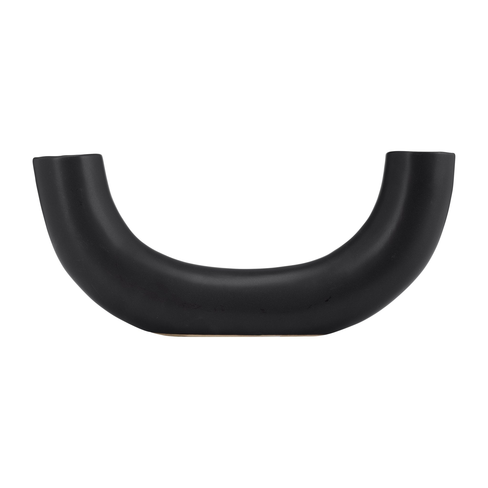 CER, 12"L HALF CIRCLE VASE, BLACK | Sagebrook Home