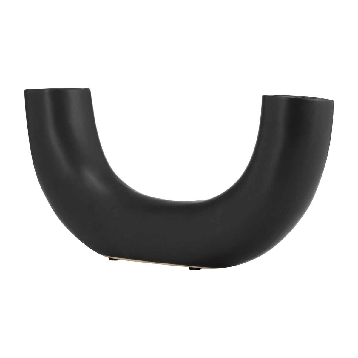 CER, 12"L HALF CIRCLE VASE, BLACK | Sagebrook Home