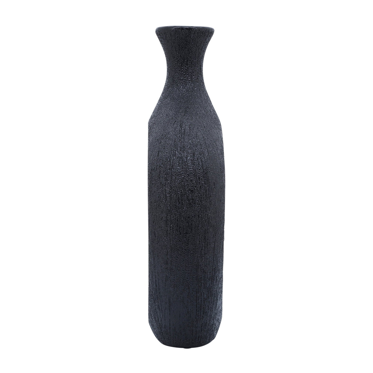 CER, 13" BEADED OVAL VASE CUT-OUT, BLACK Vases and Jars| Sagebrook Home