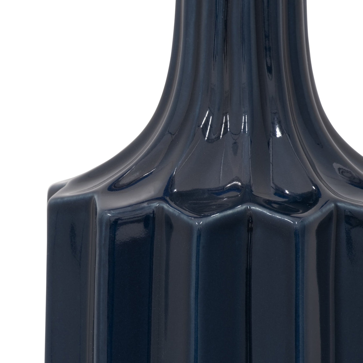 CER, 13" FLUTED VASE, NAVY Vases and Jars| Sagebrook Home