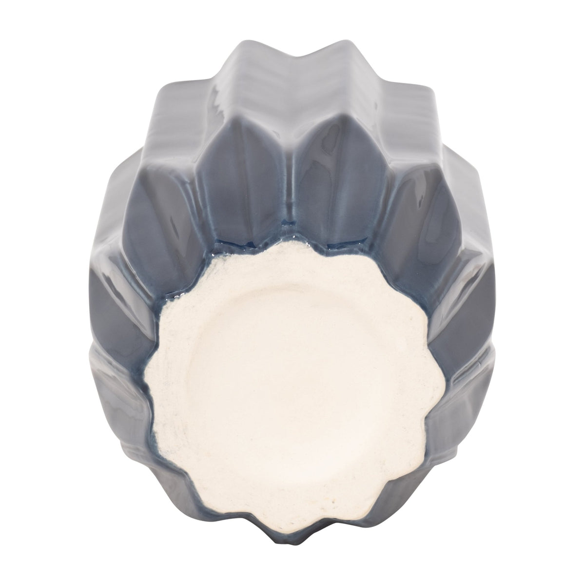 CER, 13" FLUTED VASE, NAVY Vases and Jars| Sagebrook Home
