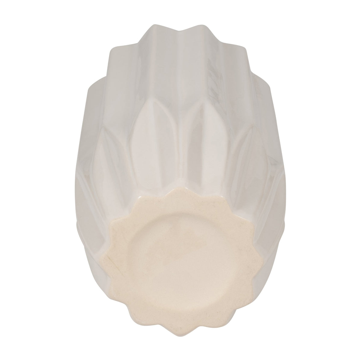 CER, 13" FLUTED VASE, WHITE Vases and Jars| Sagebrook Home
