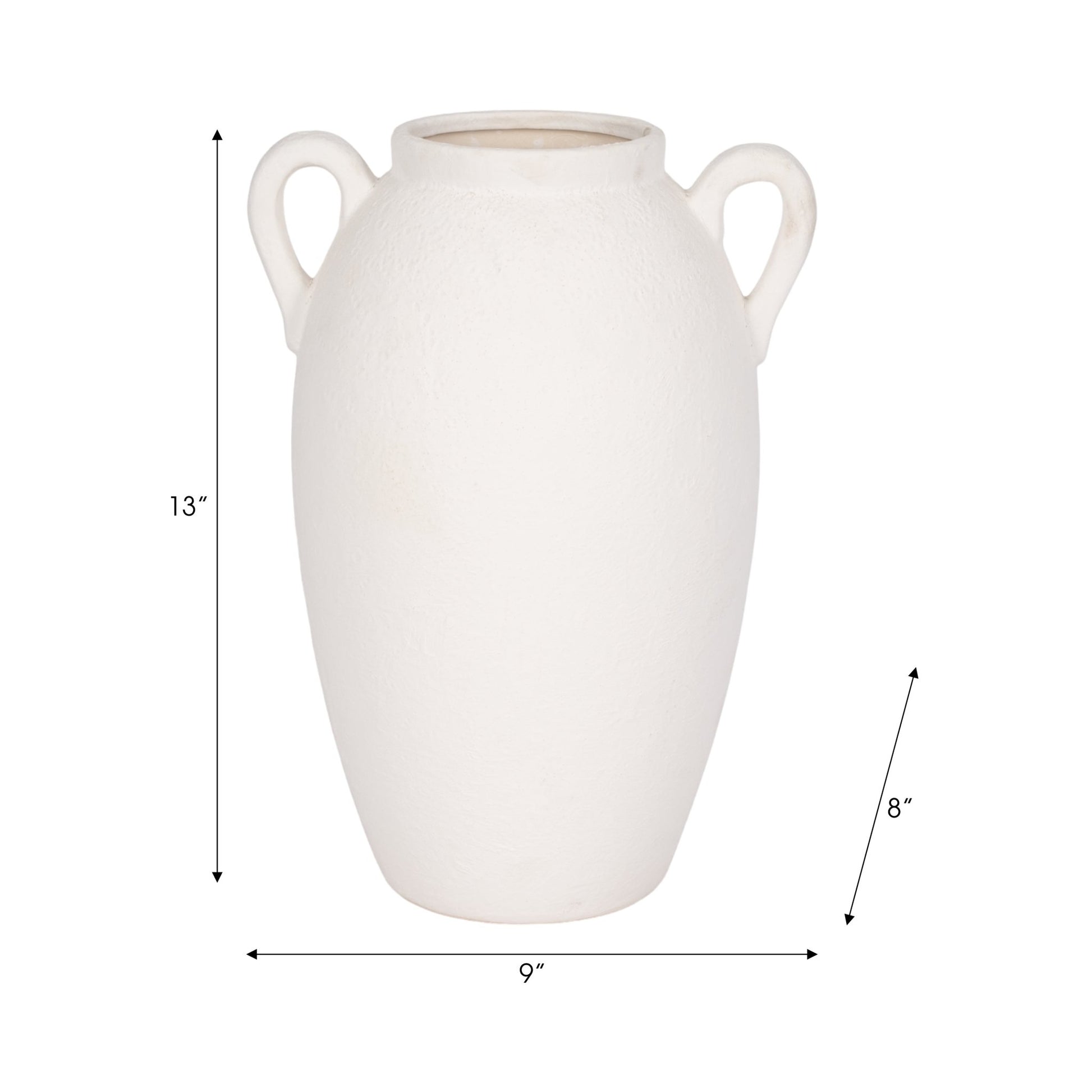 CER, 13" TEXTURED JUG W/ HANDLES, WHITE Vases and Jars| Sagebrook Home