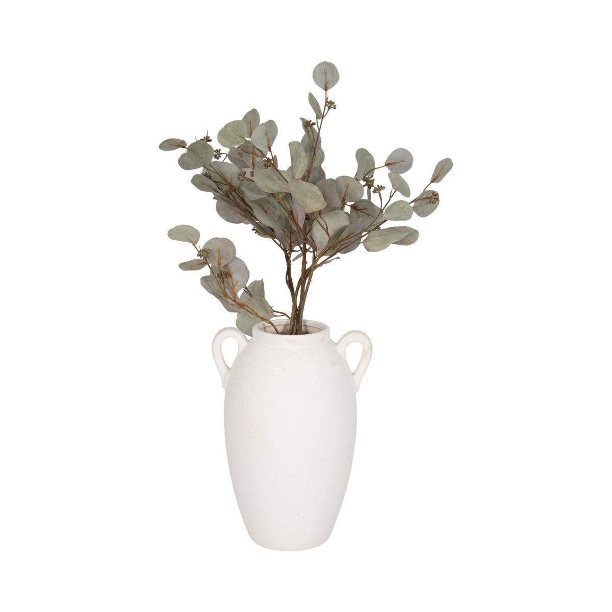 CER, 13" TEXTURED JUG W/ HANDLES, WHITE Vases and Jars| Sagebrook Home