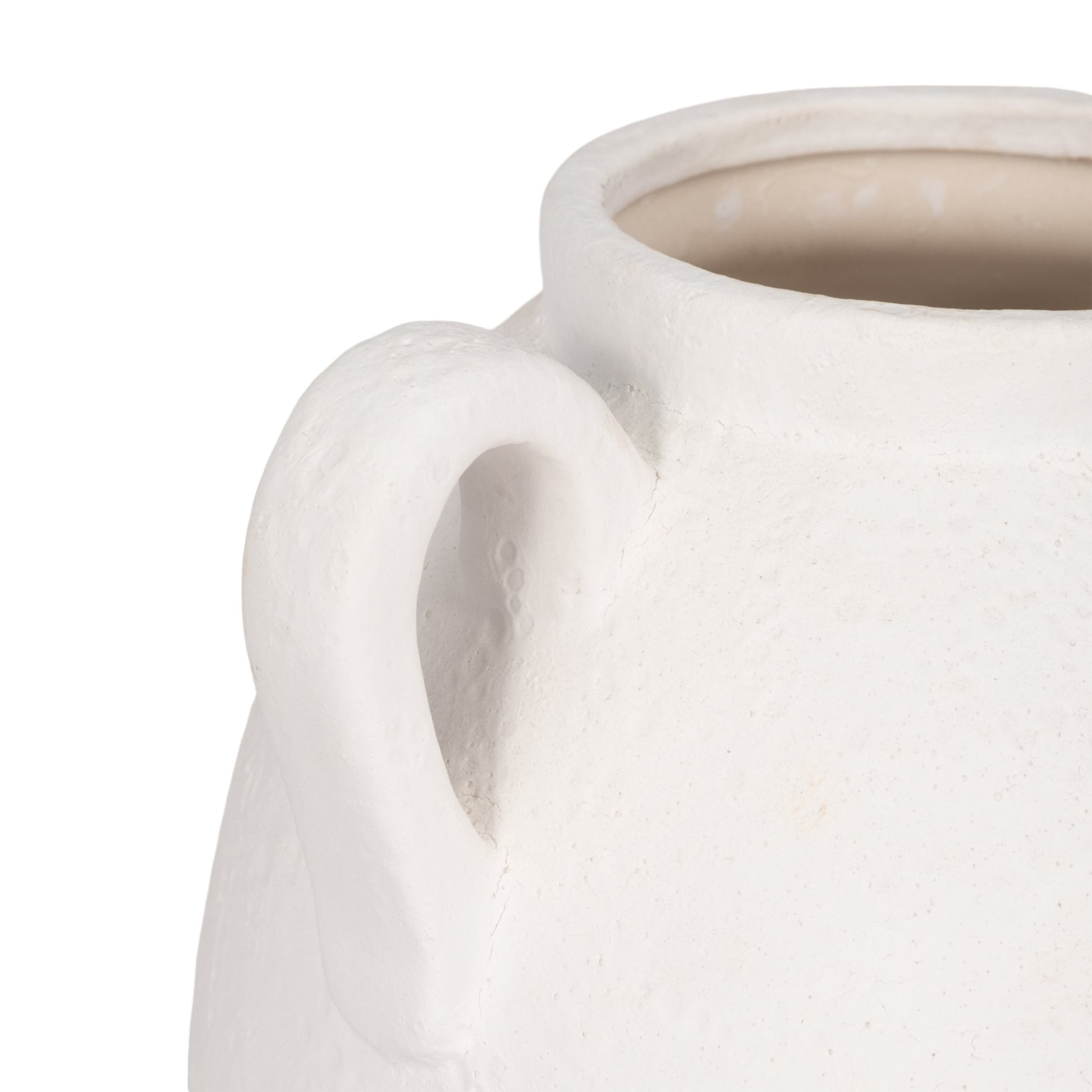 CER, 13" TEXTURED JUG W/ HANDLES, WHITE Vases and Jars| Sagebrook Home