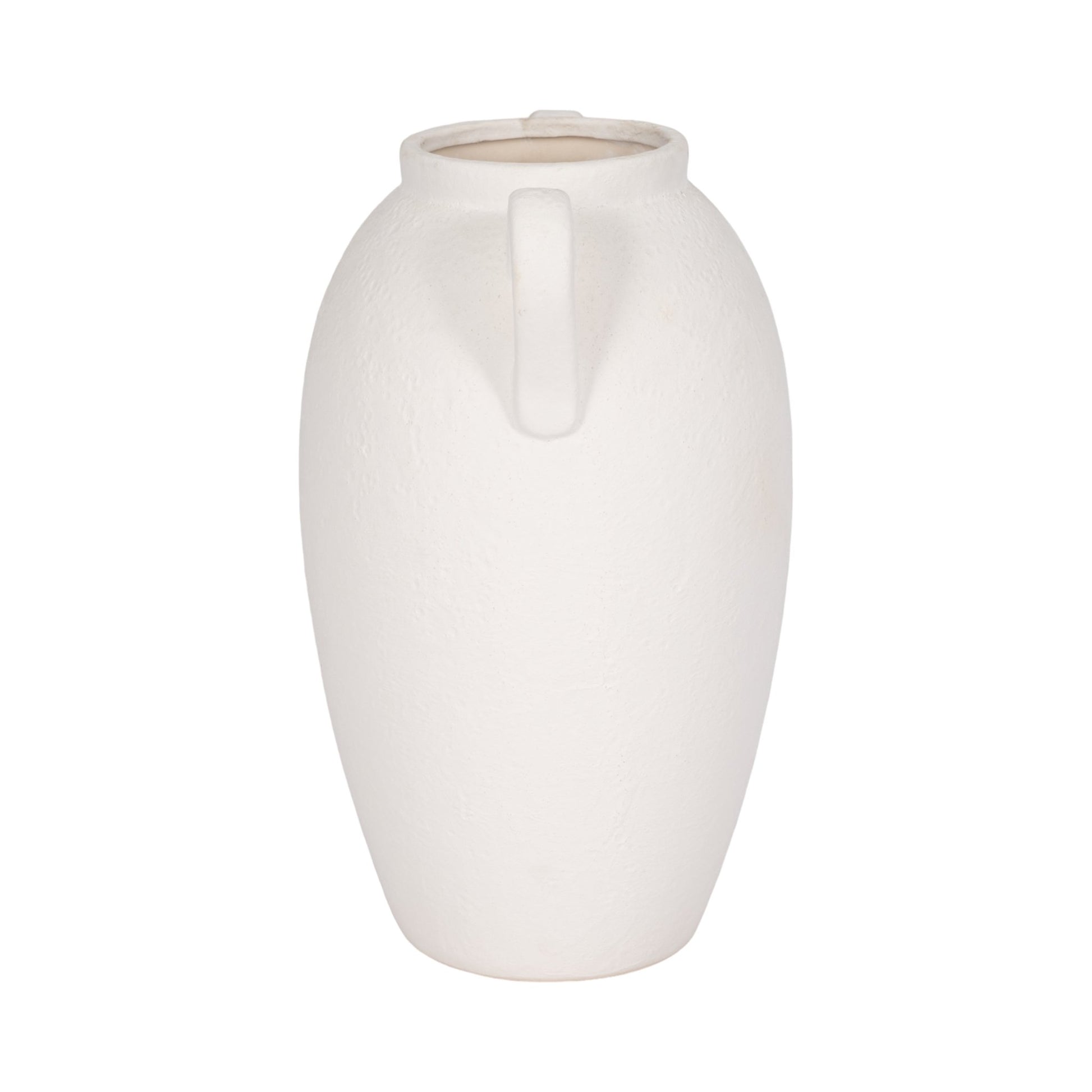 CER, 13" TEXTURED JUG W/ HANDLES, WHITE Vases and Jars| Sagebrook Home