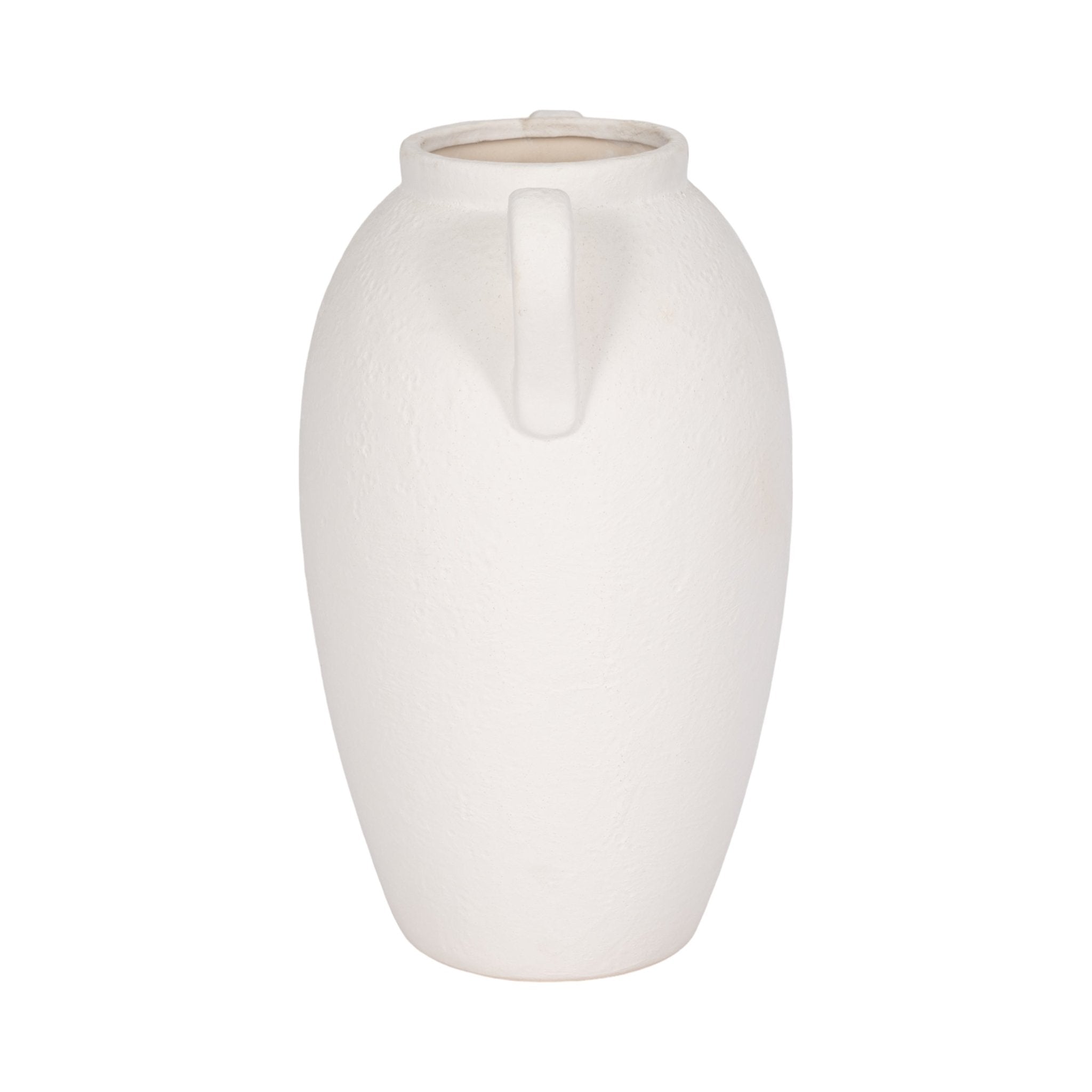 CER, 13" TEXTURED JUG W/ HANDLES, WHITE Vases and Jars| Sagebrook Home