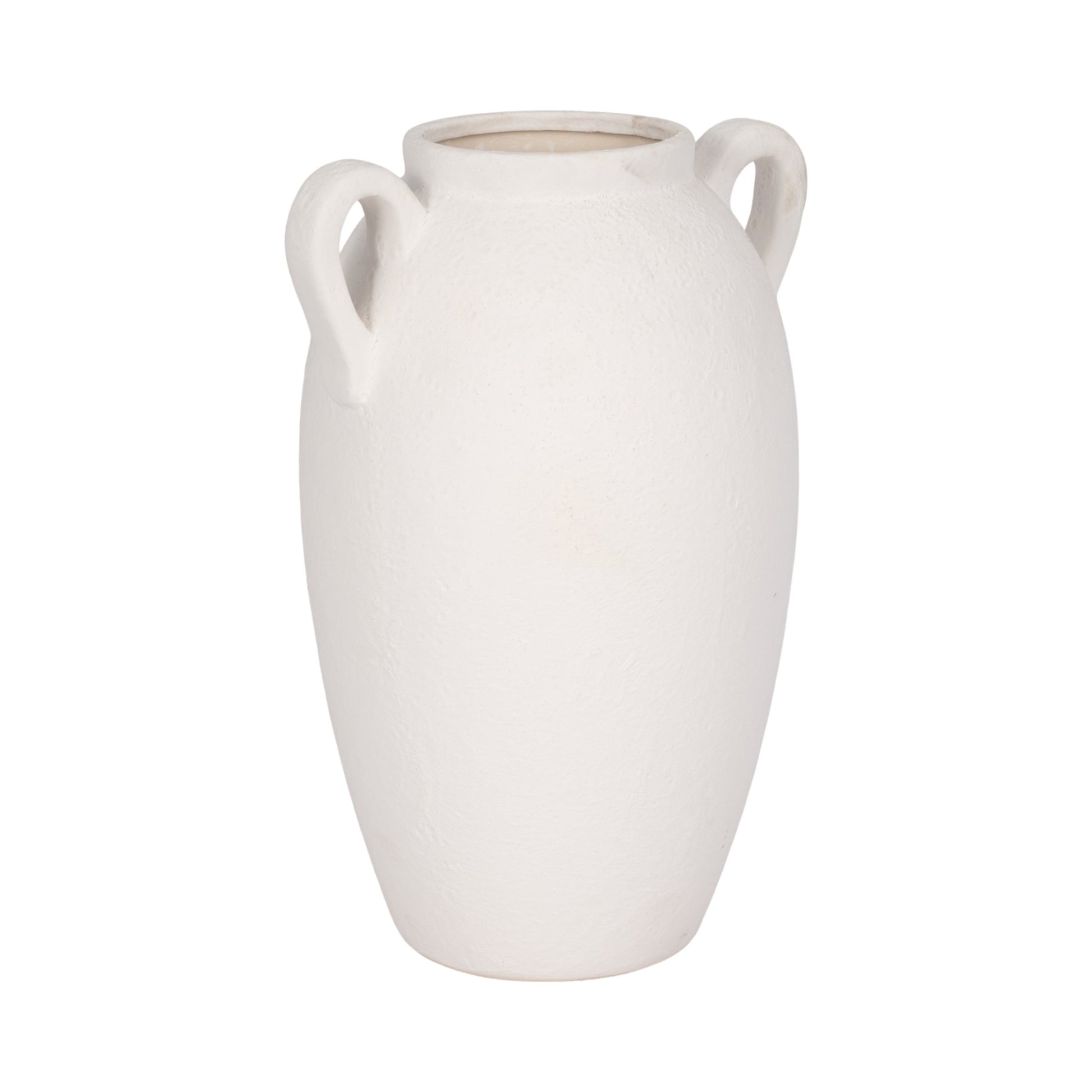 CER, 13" TEXTURED JUG W/ HANDLES, WHITE Vases and Jars| Sagebrook Home