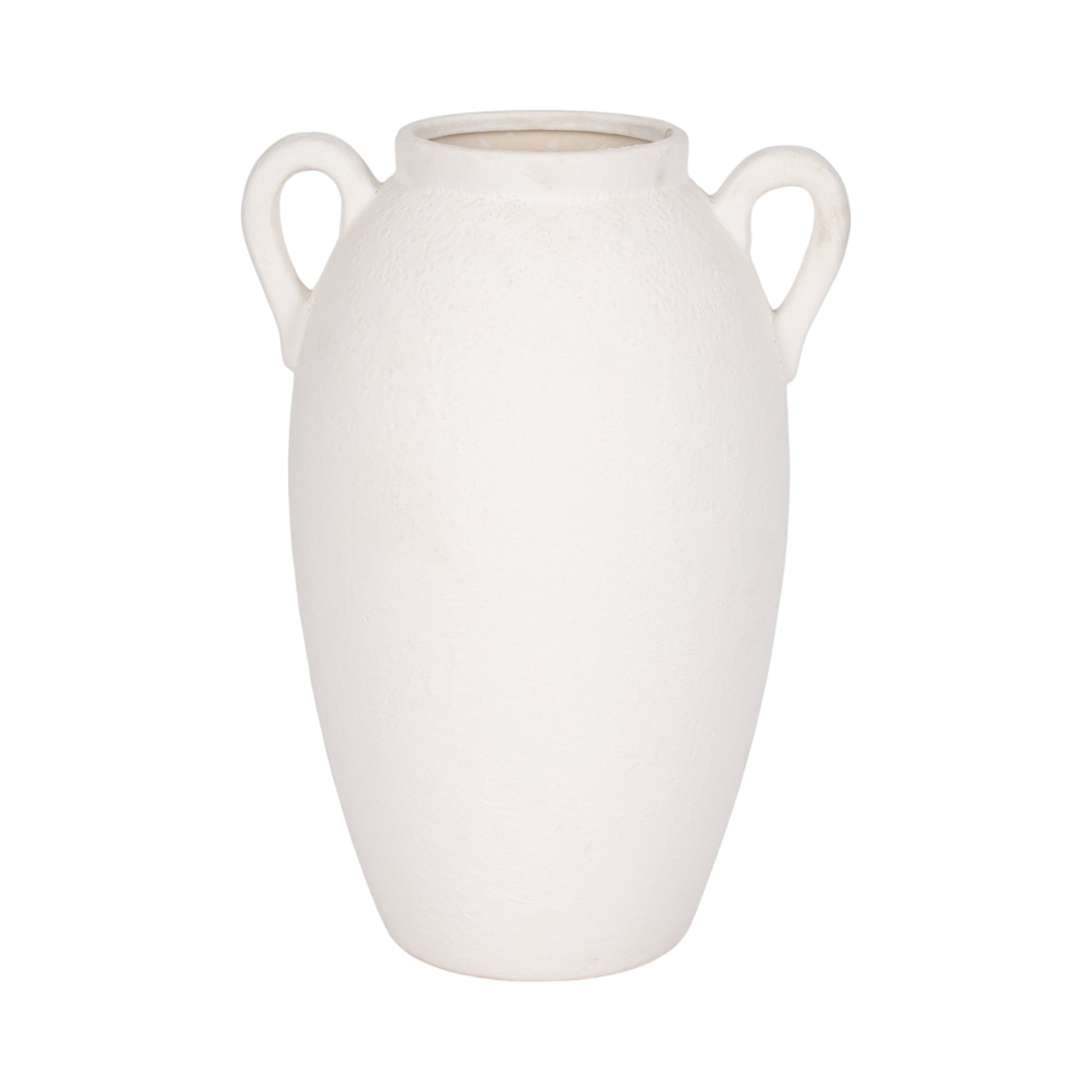 CER, 13" TEXTURED JUG W/ HANDLES, WHITE Vases and Jars| Sagebrook Home