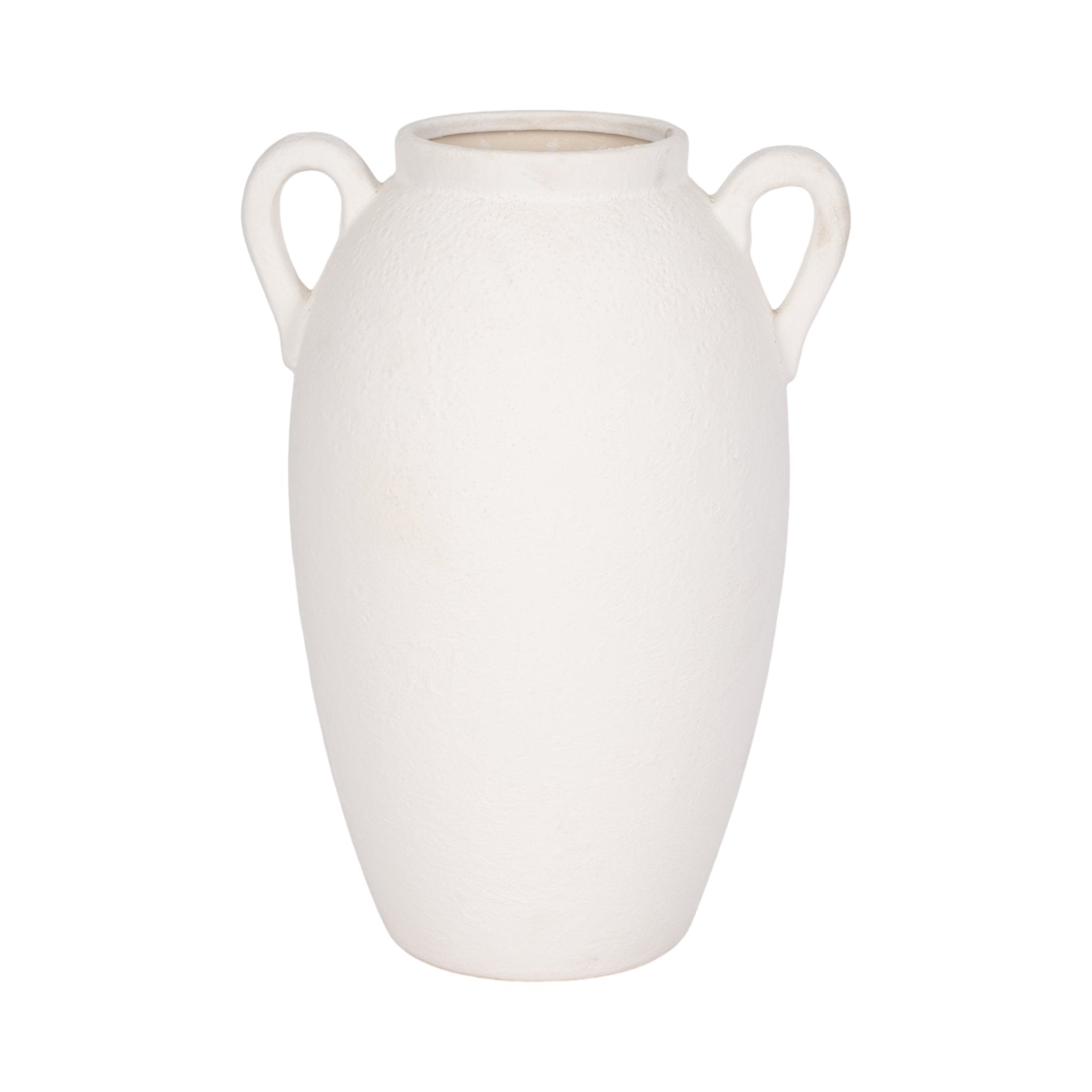 CER, 13" TEXTURED JUG W/ HANDLES, WHITE Vases and Jars| Sagebrook Home