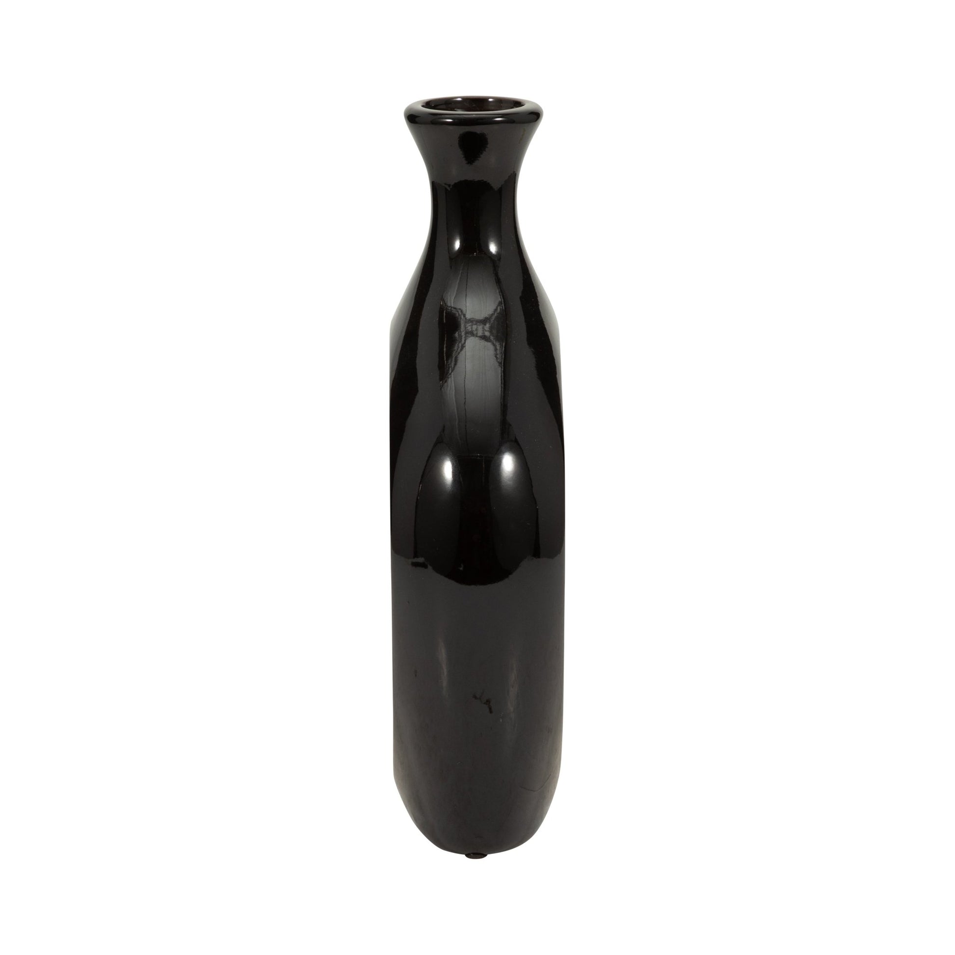 CER, 13"H 2-TONE SCRATCHED OVAL VASE, BLK/GLD | Sagebrook Home