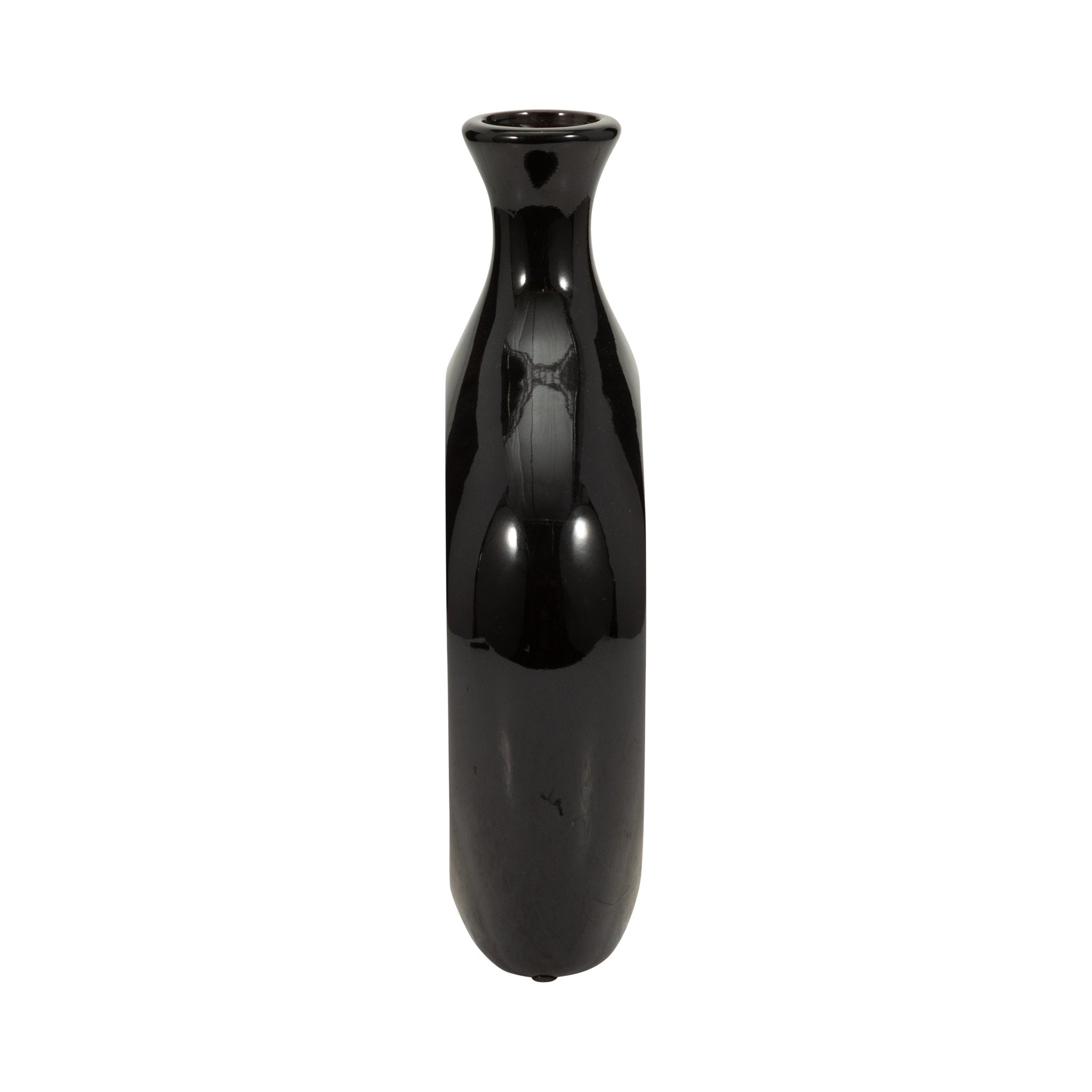 CER, 13"H 2-TONE SCRATCHED OVAL VASE, BLK/GLD | Sagebrook Home