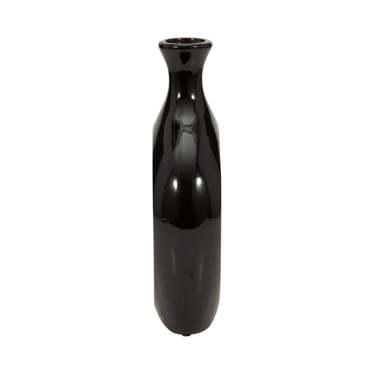 CER, 13"H 2-TONE SCRATCHED OVAL VASE, BLK/GLD | Sagebrook Home