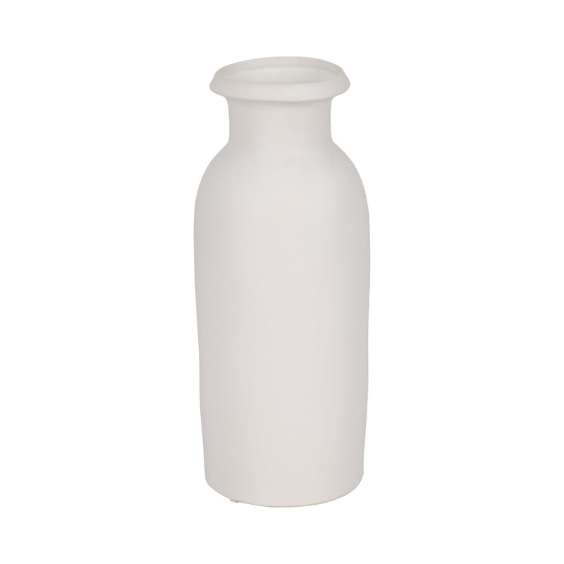 CER, 13"H TALL SLIM VASE, WHITE - Al Rugaib Furniture