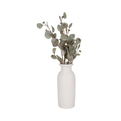 CER, 13"H TALL SLIM VASE, WHITE - Al Rugaib Furniture