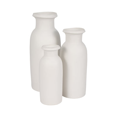 CER, 13"H TALL SLIM VASE, WHITE - Al Rugaib Furniture
