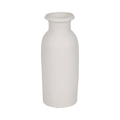 CER, 13"H TALL SLIM VASE, WHITE - Al Rugaib Furniture
