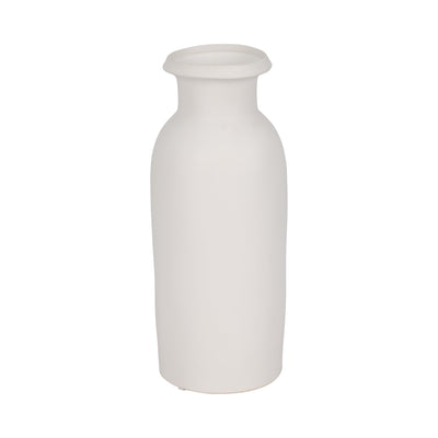 CER, 13"H TALL SLIM VASE, WHITE - Al Rugaib Furniture