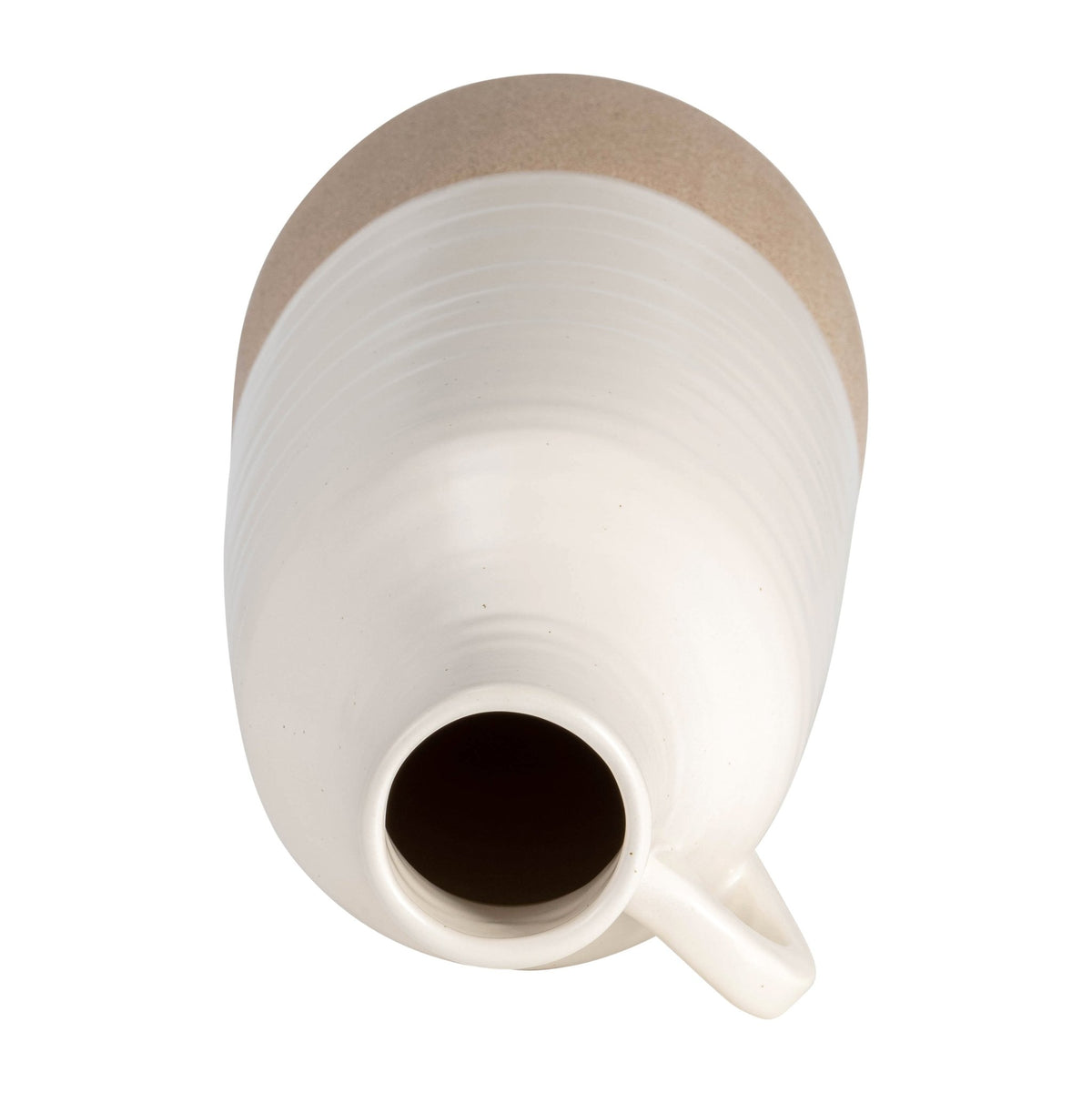 CER, 14" BOTTLE VASE, WHITE/TAN Vases and Jars| Sagebrook Home
