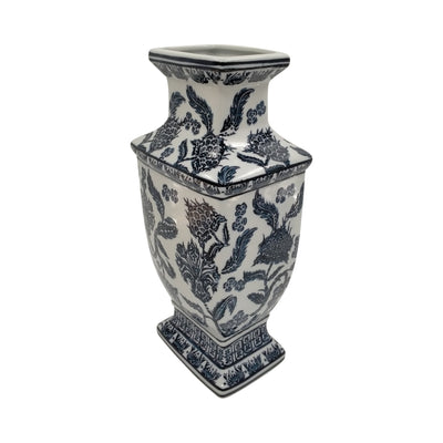 CER, 15" CHINOISERIE VASE, DARK NAVY - Al Rugaib Furniture