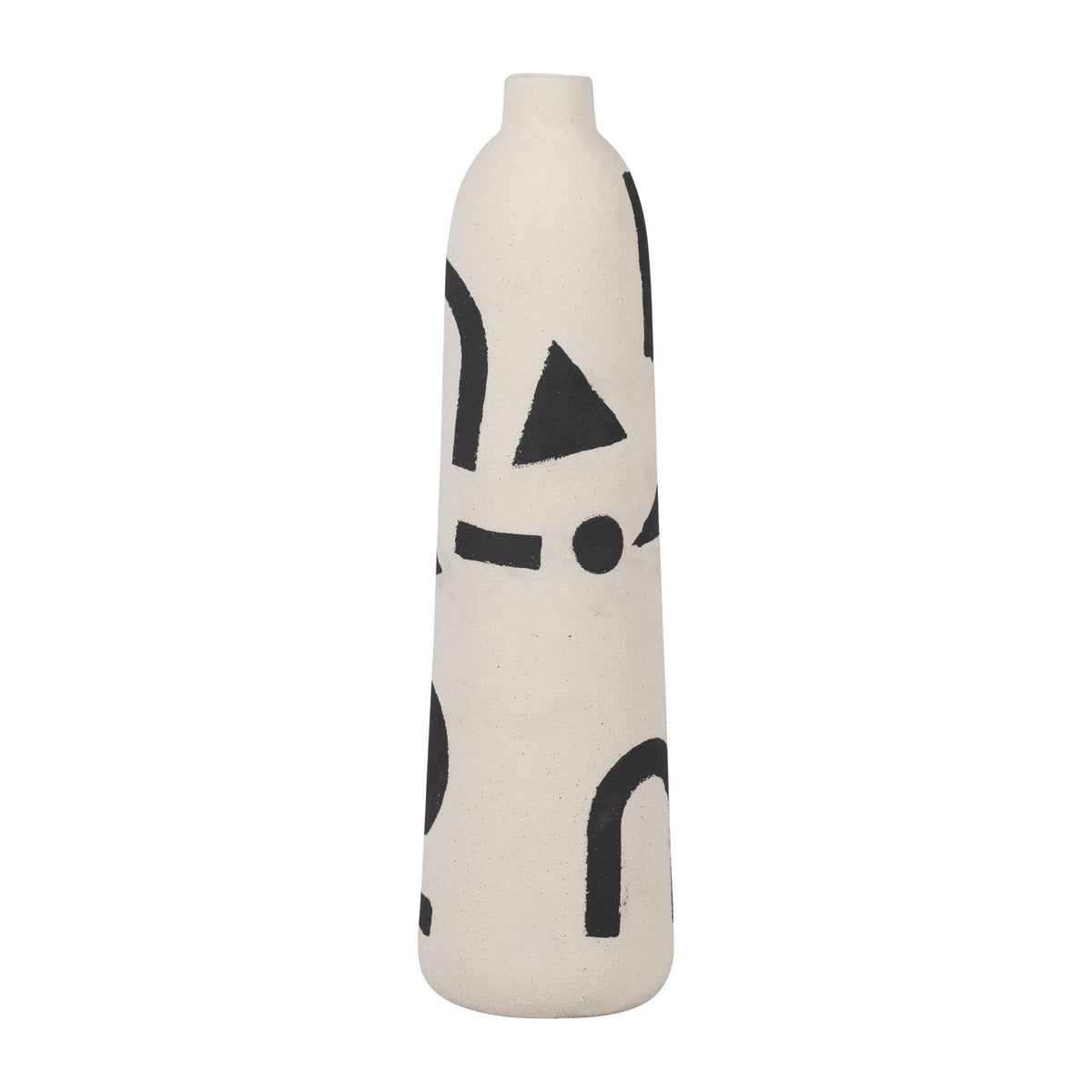 CER, 15" FUNKY VASE, IVORY/BLACK Vases and Jars| Sagebrook Home