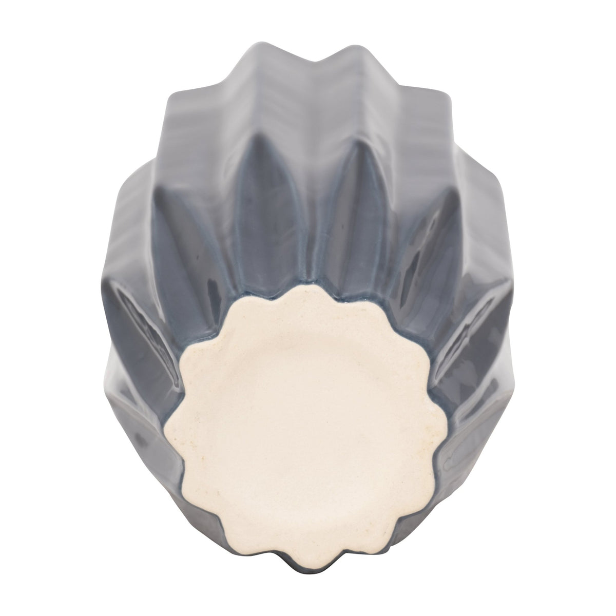 CER, 16" FLUTED VASE, NAVY Vases and Jars| Sagebrook Home