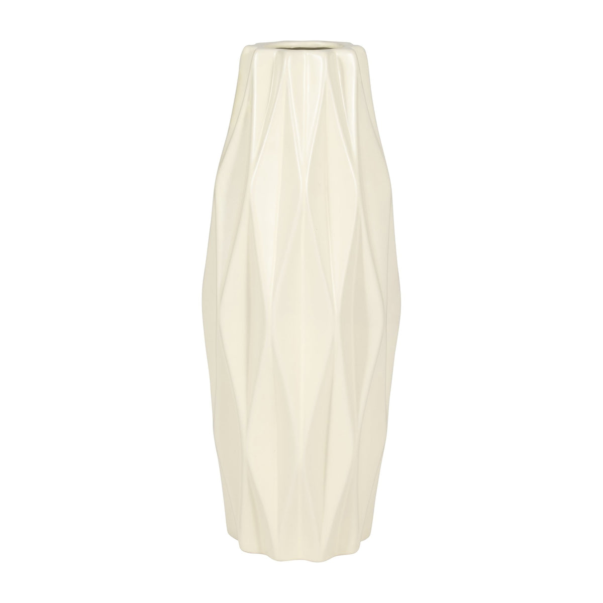 CER, 16" FLUTTER VASE, COTTON Vases and Jars| Sagebrook Home