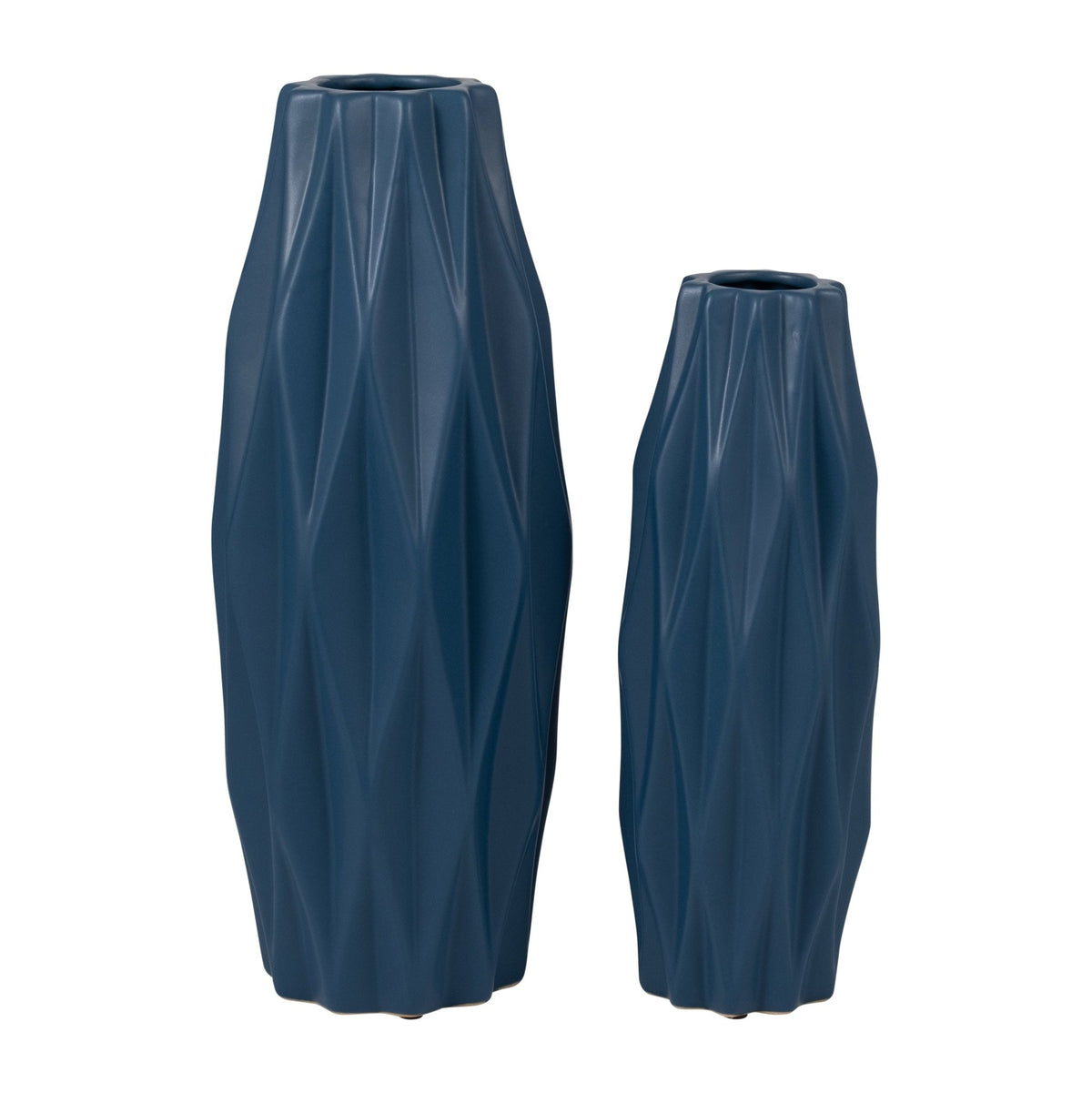 CER, 16" FLUTTER VASE, DARK BLUE Vases and Jars| Sagebrook Home