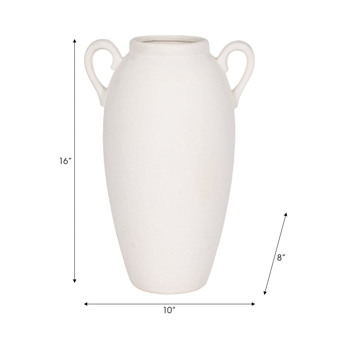 CER, 16" TEXTURED JUG W/ HANDLES, WHITE Vases and Jars| Sagebrook Home