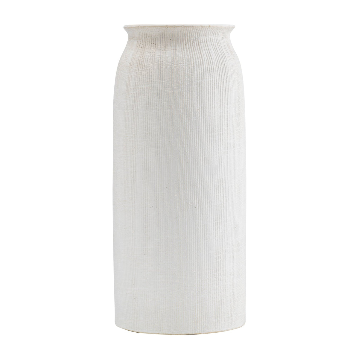CER, 16"H RIDGED VASE, WHITE Vases and Jars| Sagebrook Home