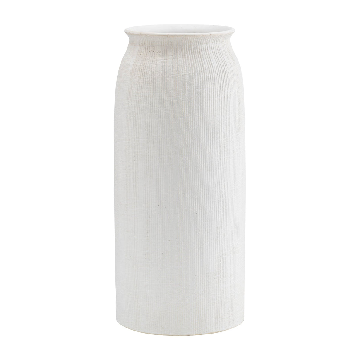 CER, 16"H RIDGED VASE, WHITE Vases and Jars| Sagebrook Home