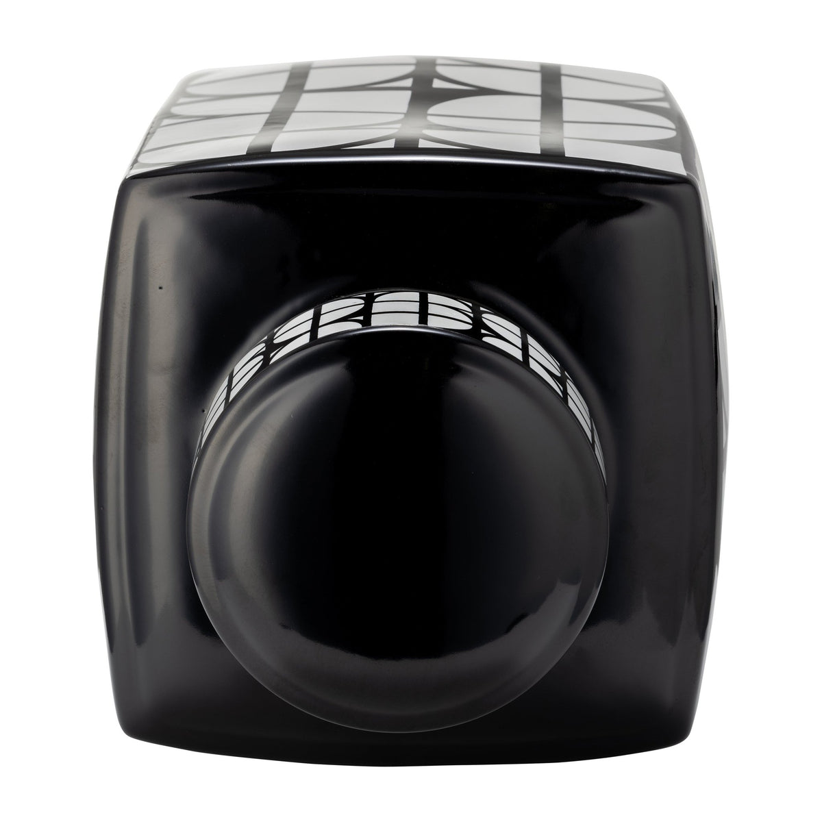 CER, 16"H SQUARE JAR W/ LID, BLACK/WHITE Vases and Jars| Sagebrook Home