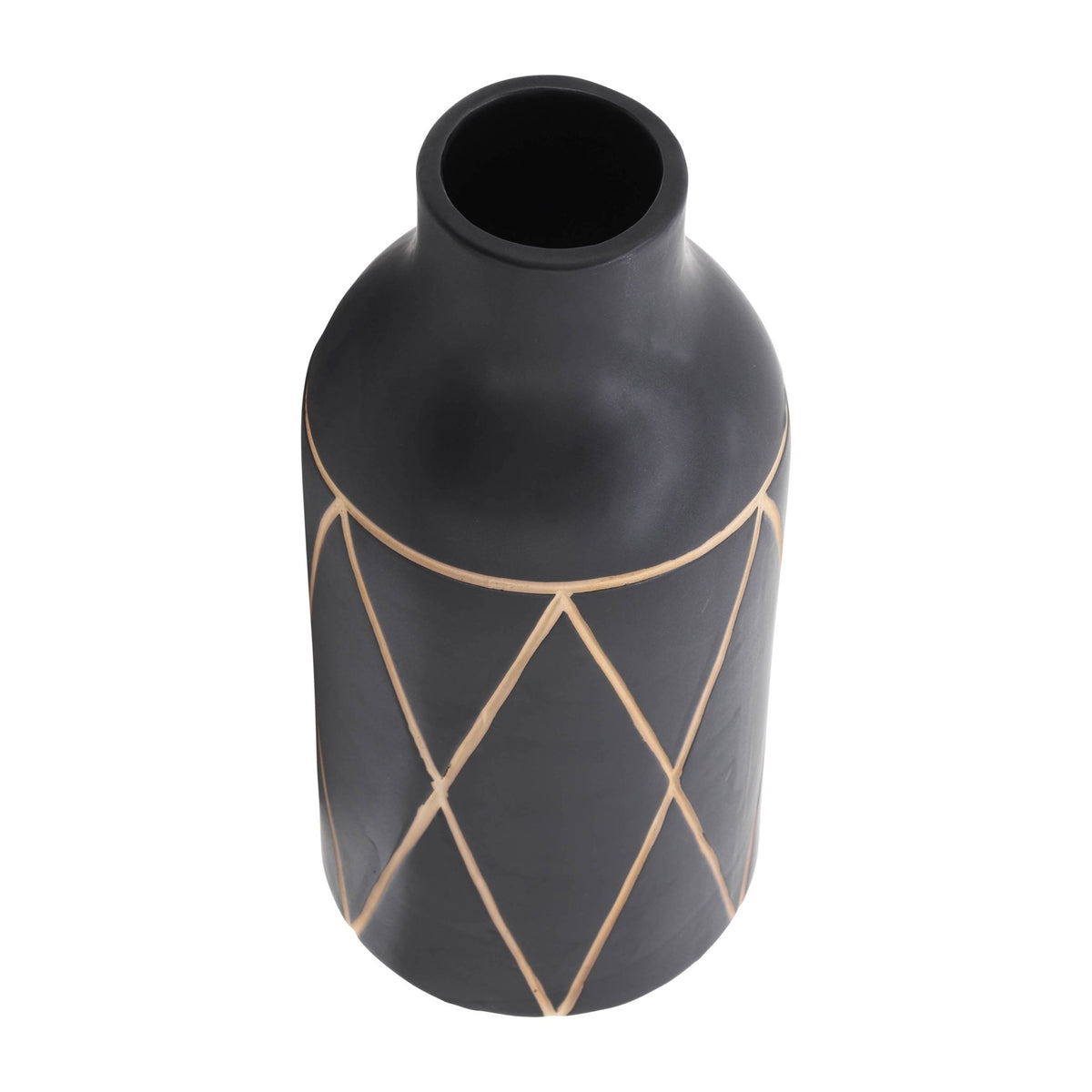 CER, 16"H TRIBAL VASE, BLACK Vases and Jars| Sagebrook Home