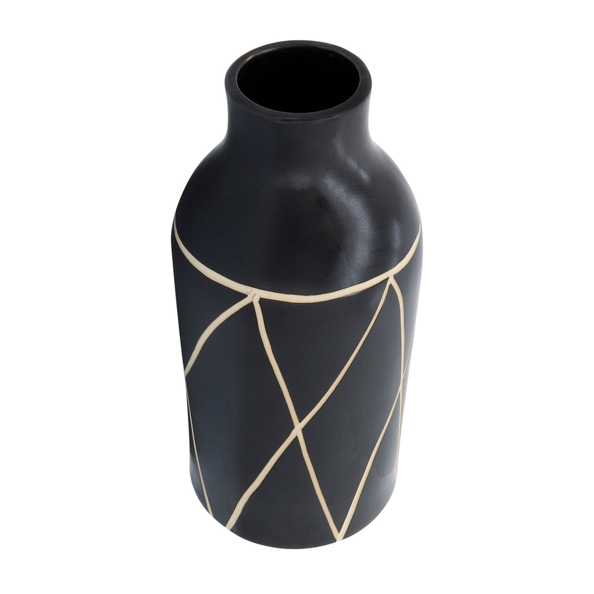 CER, 16"H TRIBAL VASE, BLACK Vases and Jars| Sagebrook Home