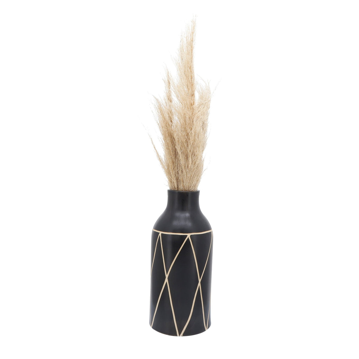 CER, 16"H TRIBAL VASE, BLACK Vases and Jars| Sagebrook Home