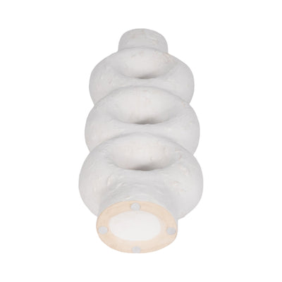 Cer, 17" Textured Stacked Circles Vase, White - Al Rugaib Furniture