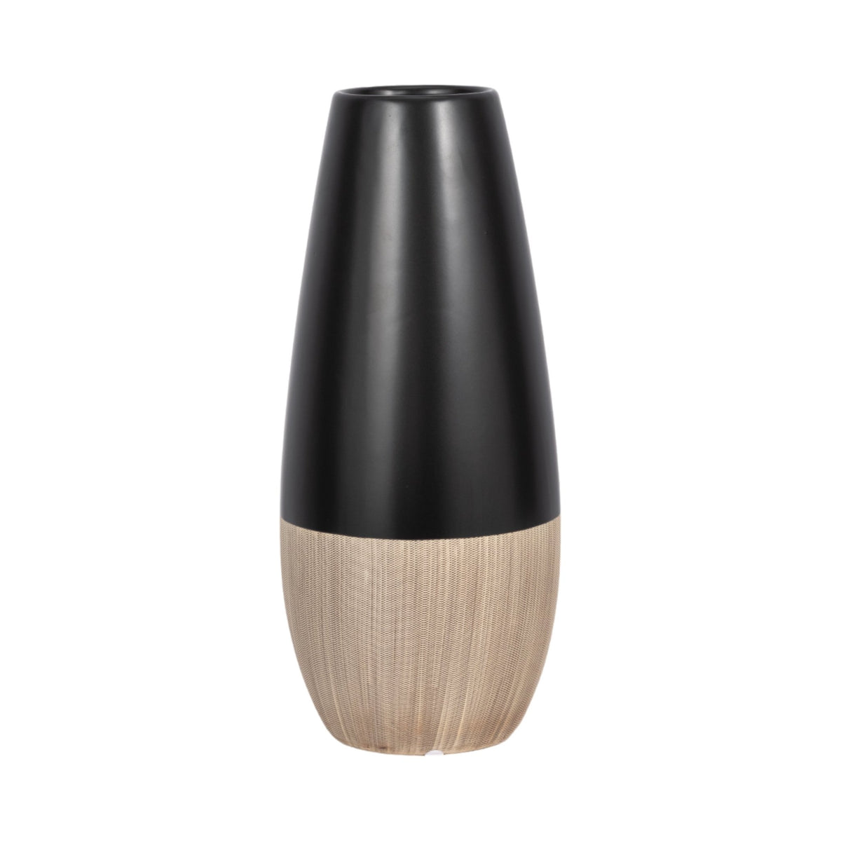 CER, 17"H 2-TONE VASE, CREME/BLACK Vases and Jars| Sagebrook Home