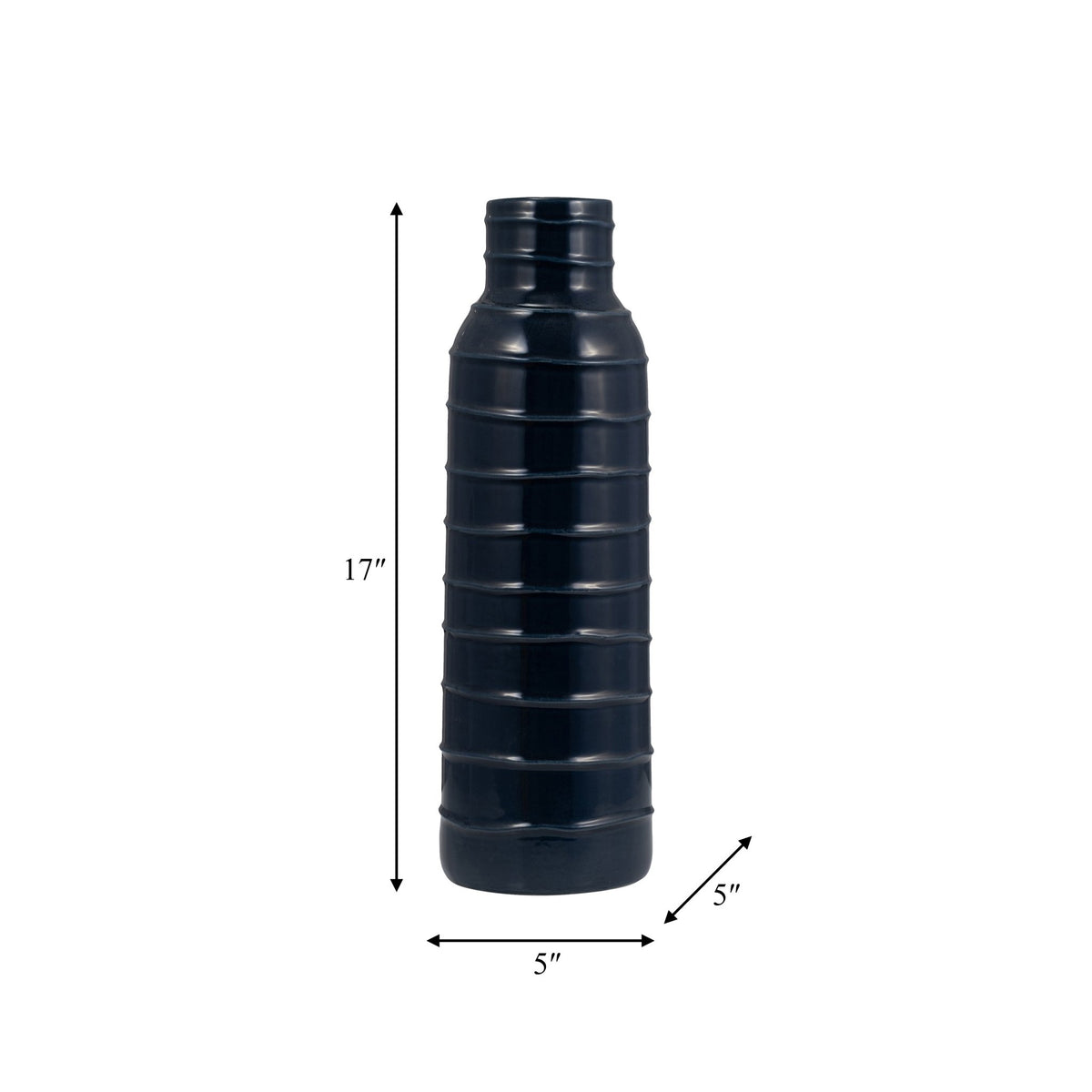 CER, 17"H TRIBAL VASE, NAVY BLUE Vases and Jars| Sagebrook Home