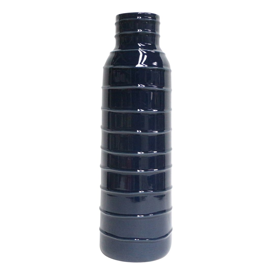 CER, 17"H TRIBAL VASE, NAVY BLUE Vases and Jars| Sagebrook Home