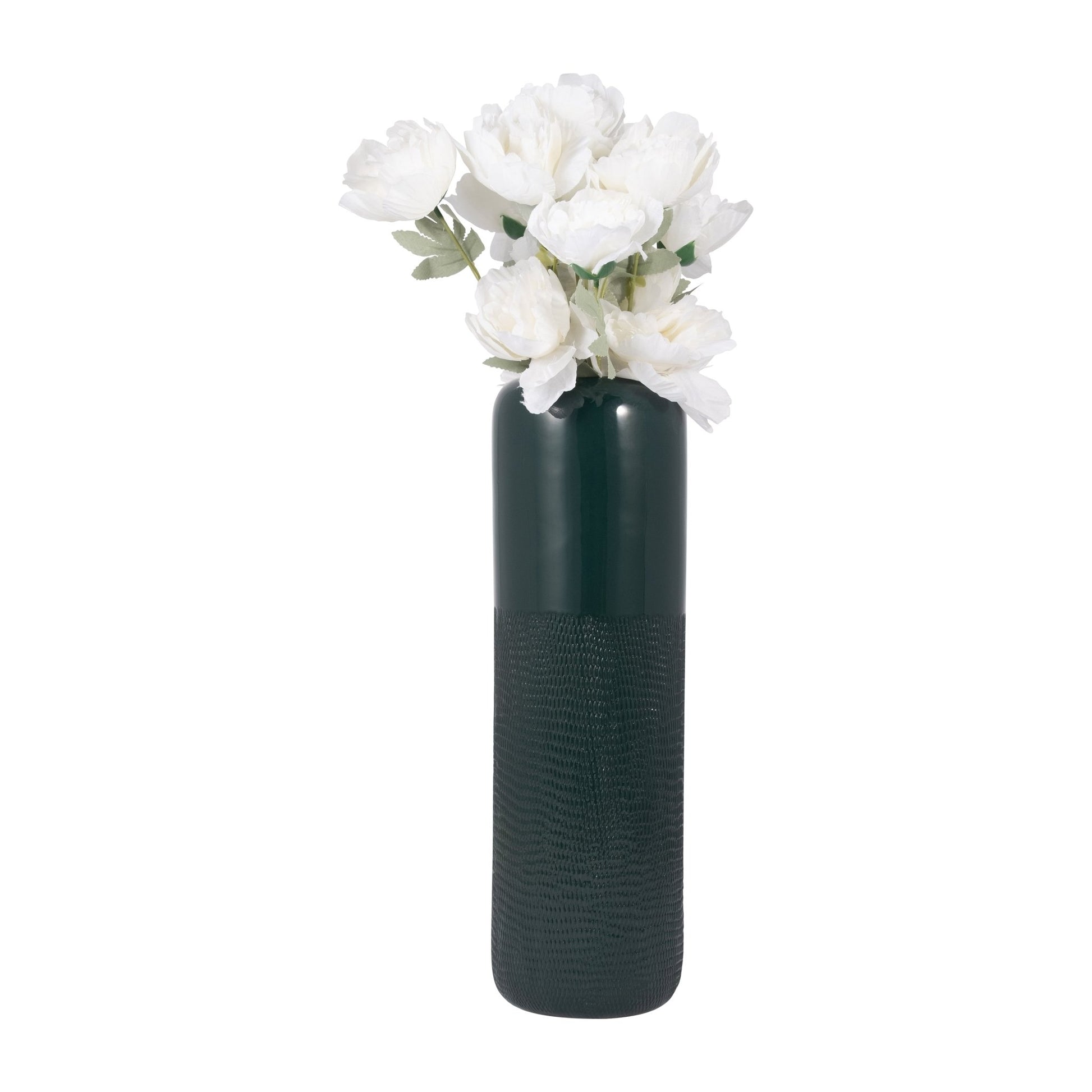 CER, 18"H GROOVED VASE, FOREST GREEN | Sagebrook Home