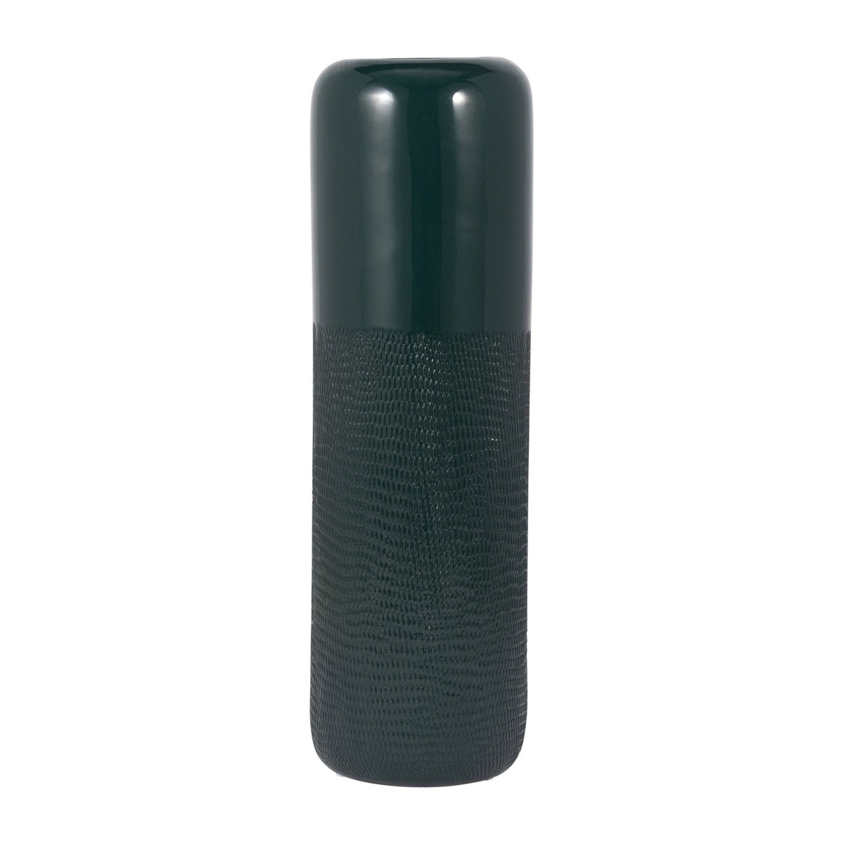 CER, 18"H GROOVED VASE, FOREST GREEN | Sagebrook Home