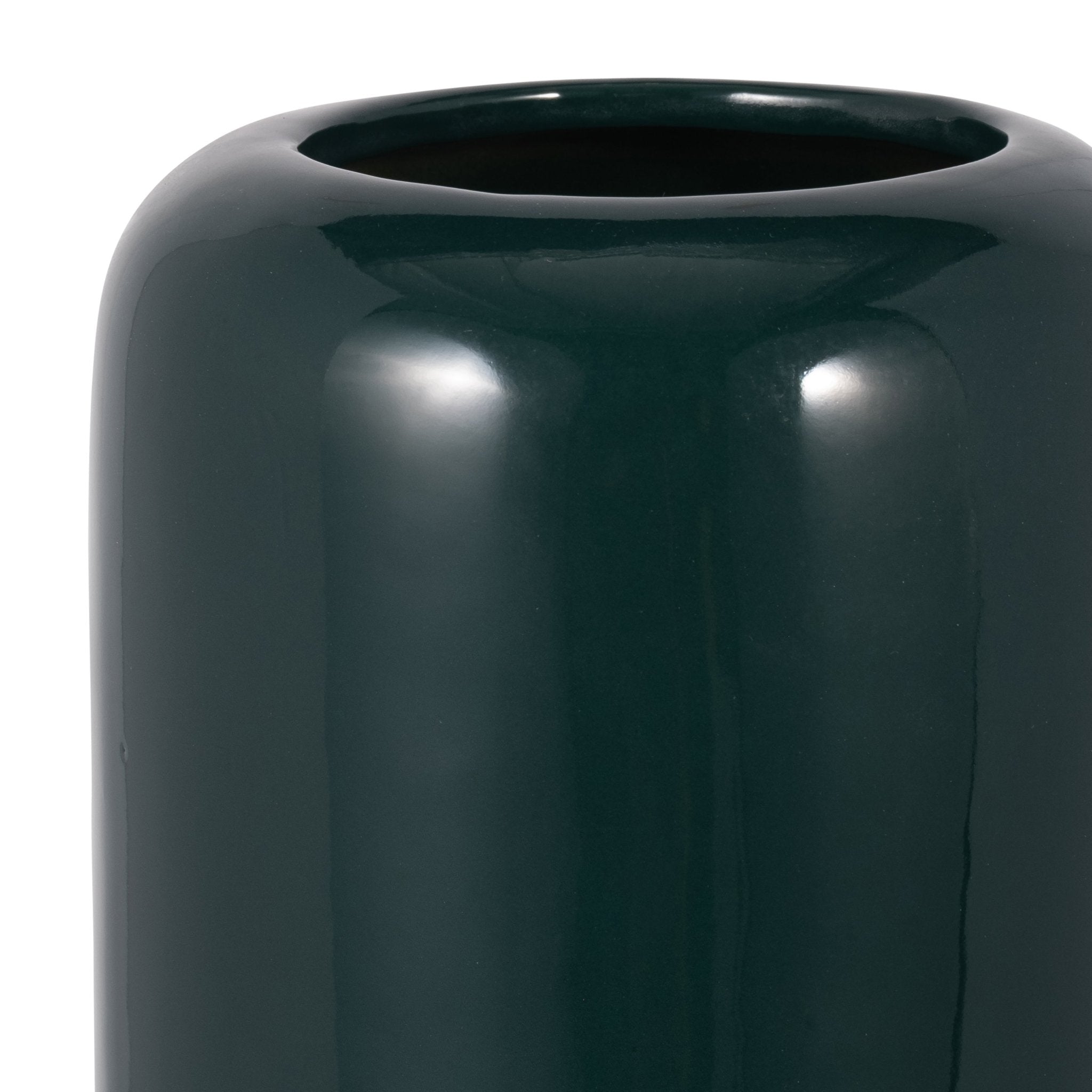 CER, 18"H GROOVED VASE, FOREST GREEN | Sagebrook Home